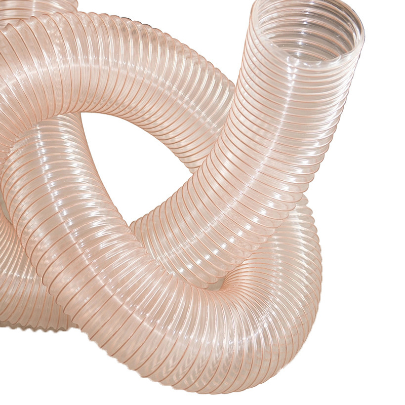 Cutting Rubber Dust Collector Suction Hose Polyurethane Flexible Steel Wire Shrinkable TPU Hose
