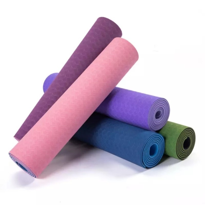 Customized 6mm 8mm Double Layer TPE Yoga Mat for Eco Friendly Sports Enthusiasts